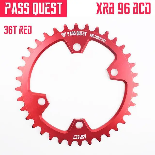 Пасс QUEST 96BCD MTB узкая широкая цепь/цепь кольцо 34 T/36 T/38 T/40 T/42 T/44 T/46 T/48 T велосипед deore xt передняя Звездочка шатун - Цвет: 36T RED