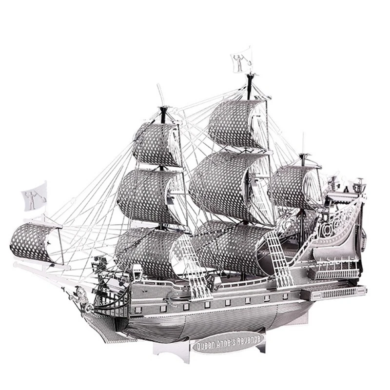 

The Queen Anne Revenge 3D Metal Puzzles DIY Models Puzzle Children Flagship Boat Design NOTRE DAME Ship Laser Cut Jigsaw Toys