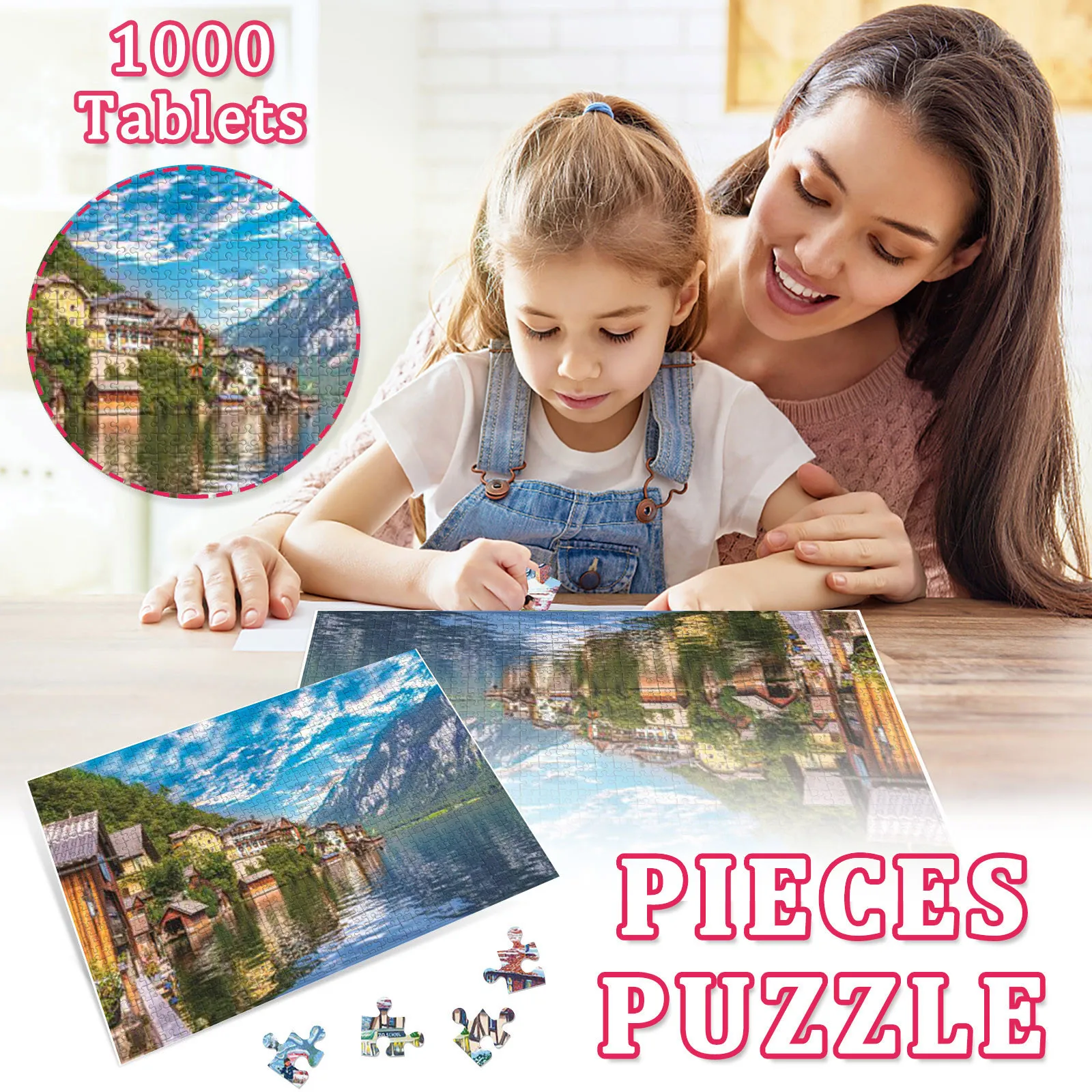 

HIINST 1000pcs Hallstatt Landscape Picture Jigsaw Puzzle Toys Kids Educational Toy Adult Building Block Game New