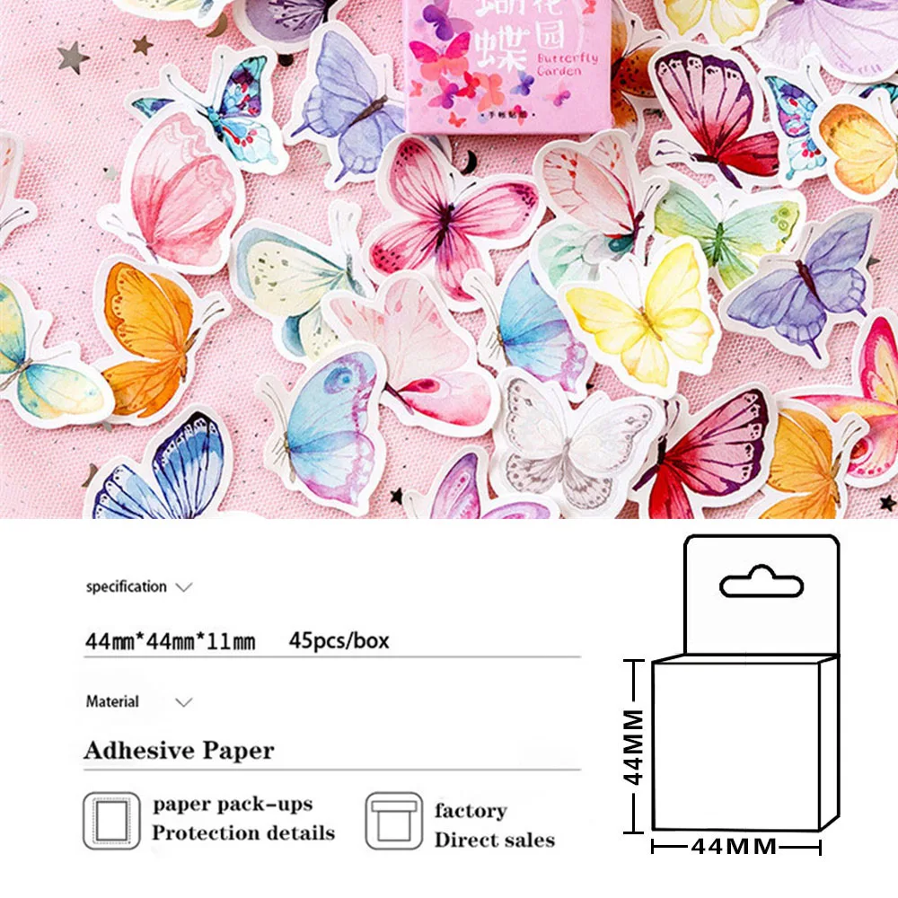 Милые красочные наклейки бабочки DIY Дневник этикетка ремесло детские канцтовары
