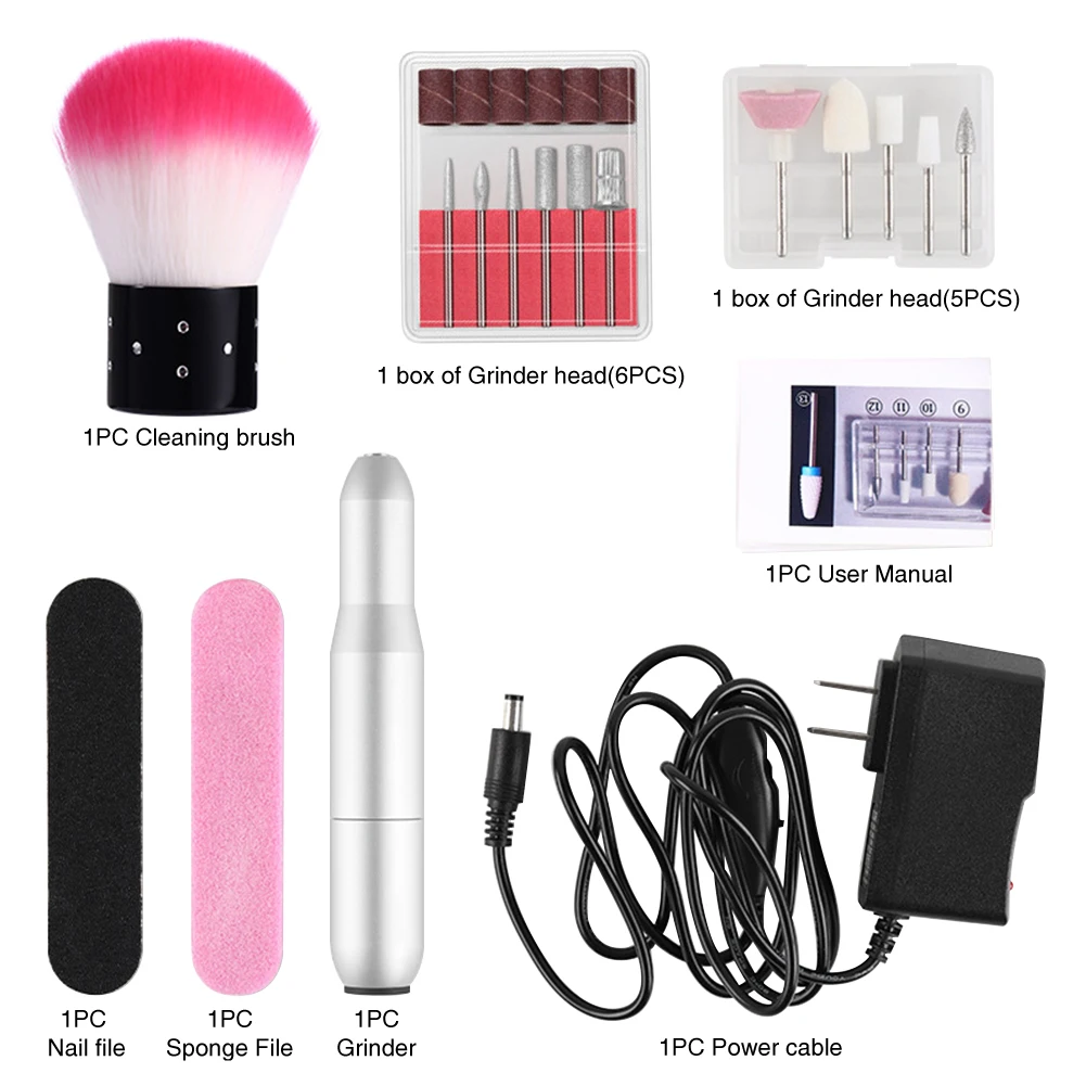 

Multifunctional Portable Polishing Pen Shape Salon Drill Pedicure Manicure Tools 18000 RPM Machine Electric Nail File Set
