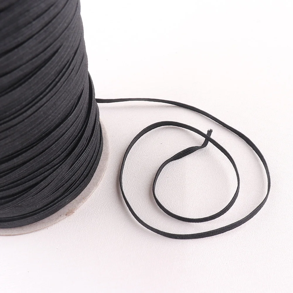 Эластичная лента для шитья черный и белый шнур из спандекса Резиновая отделки