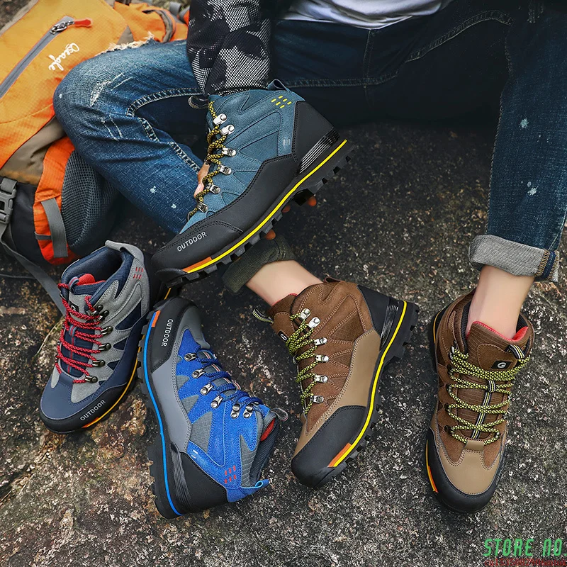 

New Men Waterproof Hiking Boots Mountain Climbing Shoes Outdoor Hiking Boots Trekking Sport Sneakers Men Hunting Trekking Boots