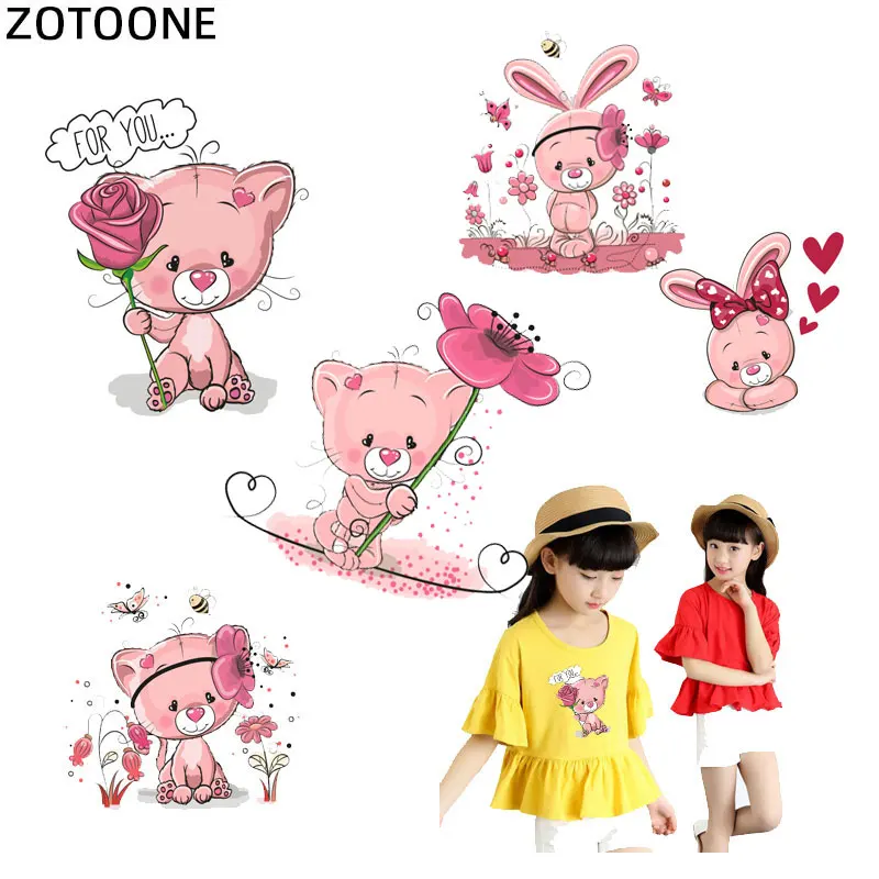 ZOTOONE утюжок на животных патчи Набор для детской одежды DIY Футболка аппликация