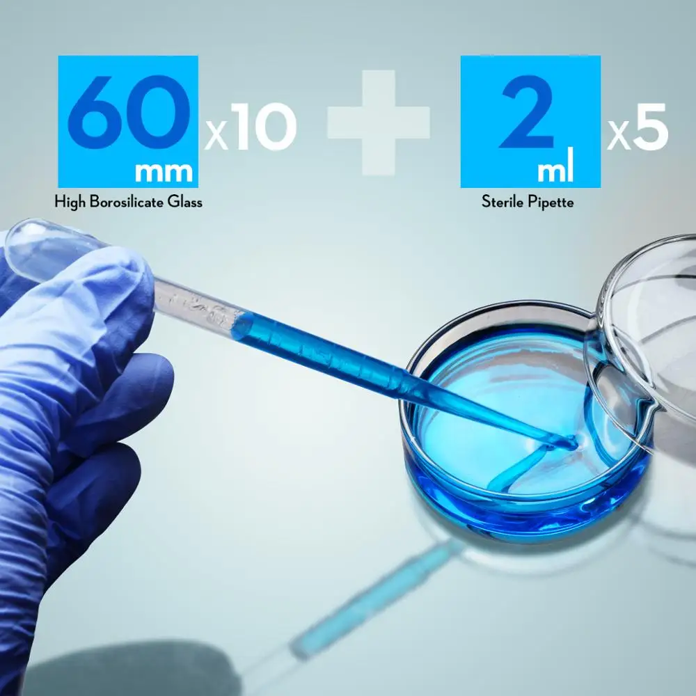 10 шт. 60 мм Стеклянная Чаша Петри бактериальная культивационная чаша