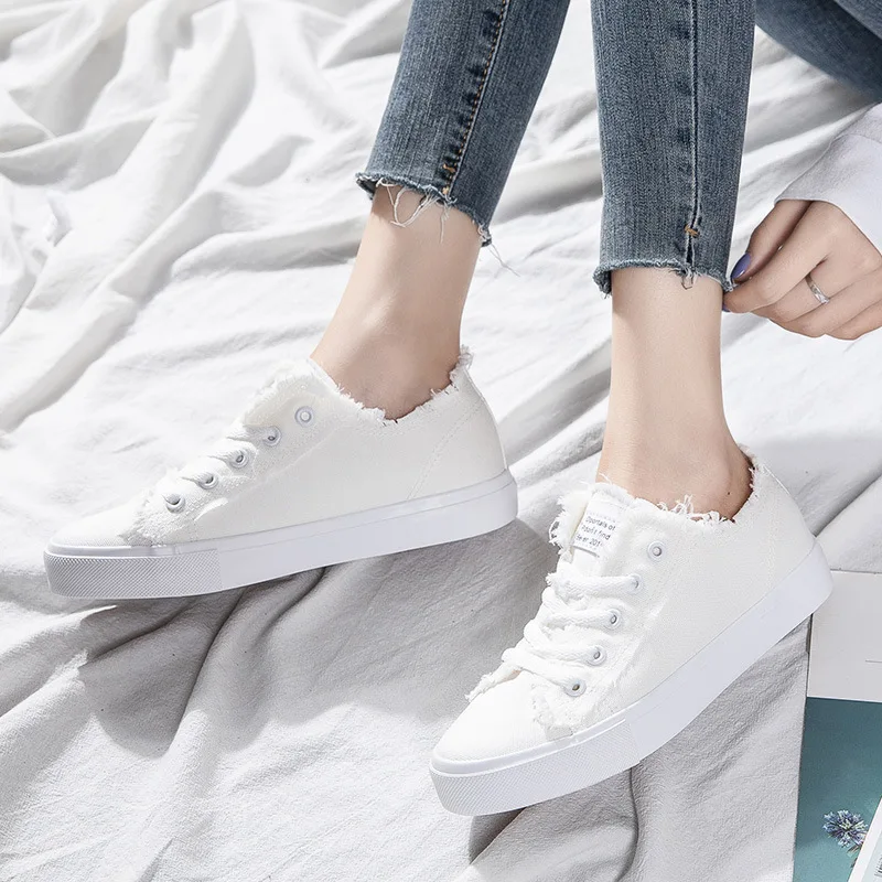 

2021 New Women's Sneakers Canvas Shoes Casual Loafers Woman Flats Vulcanize Shoes Ladies Student Skateboard Shoes Fashion Design