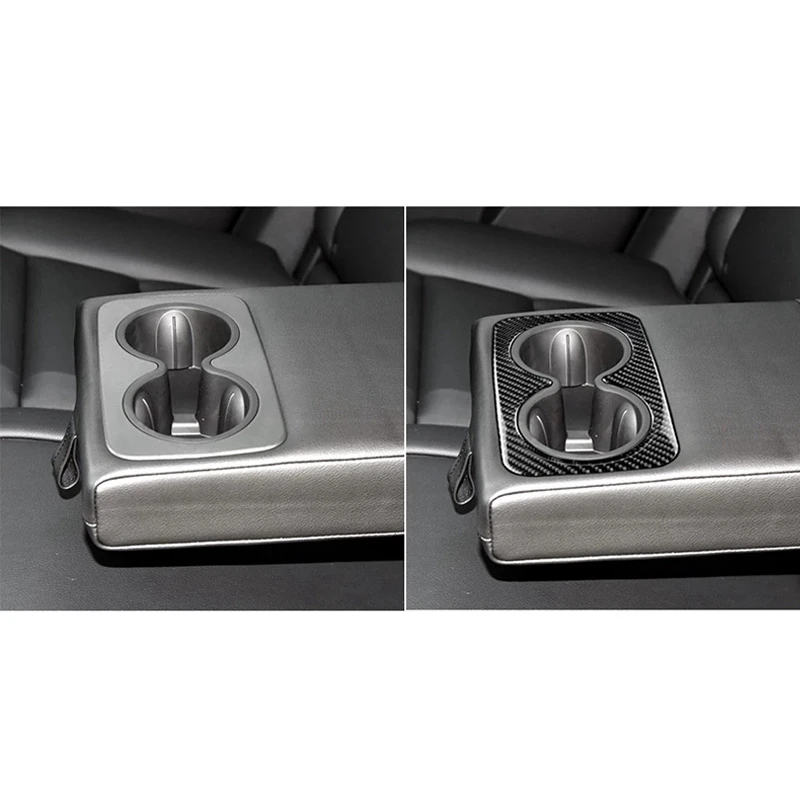 

for Cadillac XT5 2016 2017 Carbon Fiber Water Cup Holder Panel Sticker Center Armrest Panel Cover Trim