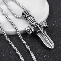 new hot punk cross pendant chain necklace for men male hip hop rock gothic party jewelry gift