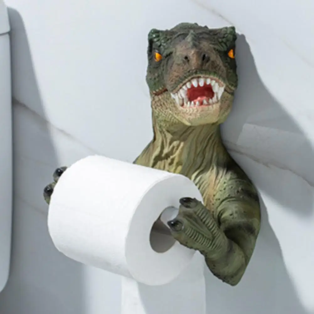 

Tyrannosaurus Paper Towel Holder Wall-Mounted Toilet Creative Dinosaur Paper Roll Holder Paper Roll Rack For Bathroom
