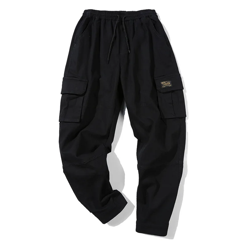 

Cargo Pants Women HipHop Spring and Autumn Multi-Pockets Velcro Ankle Banded Pants Loose Straight Pants for Women