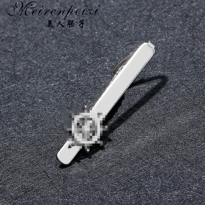 Meirenpeizi новый простой металлический Серебряный зажим для галстука мужчин