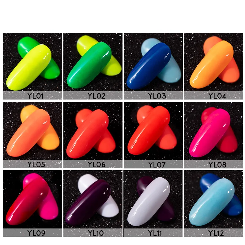 Vrenmol неоновый гвоздь порошковый флуоресцентный лак для ногтей пыль тени Блеск