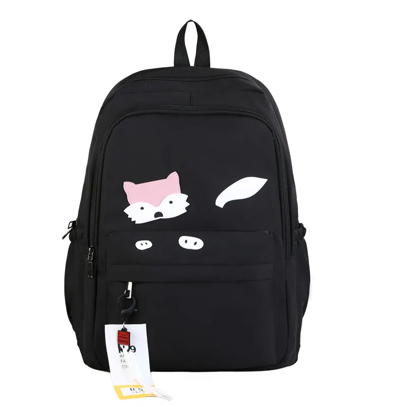 

Cute Cartoon Backpacks Little fox Pattern School Bag for Teenage Girls Waterpoof Nylon Large Capacity Women Shoulder Packages