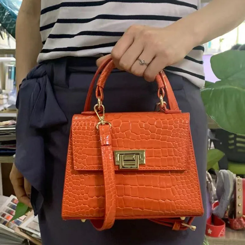 Роскошная Высококачественная сумка-тоут из искусственной кожи крокодила