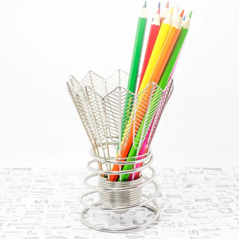 

Desktop Badminton Shaped Pencil Holder Pen Makeup Brush Storage Multifunctional Office Stationery Organizer