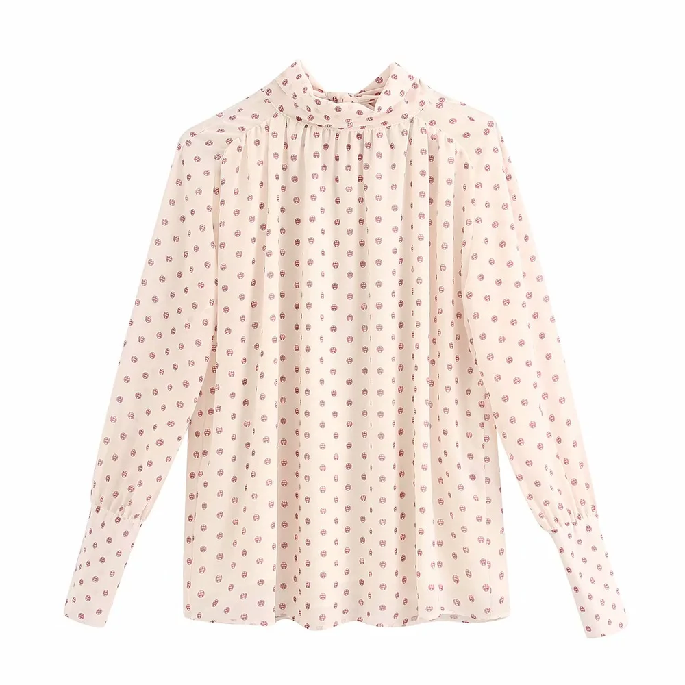 Ma &amp Du Женская Ранняя весна 2020 новый стиль Свободная рубашка с высоким воротником