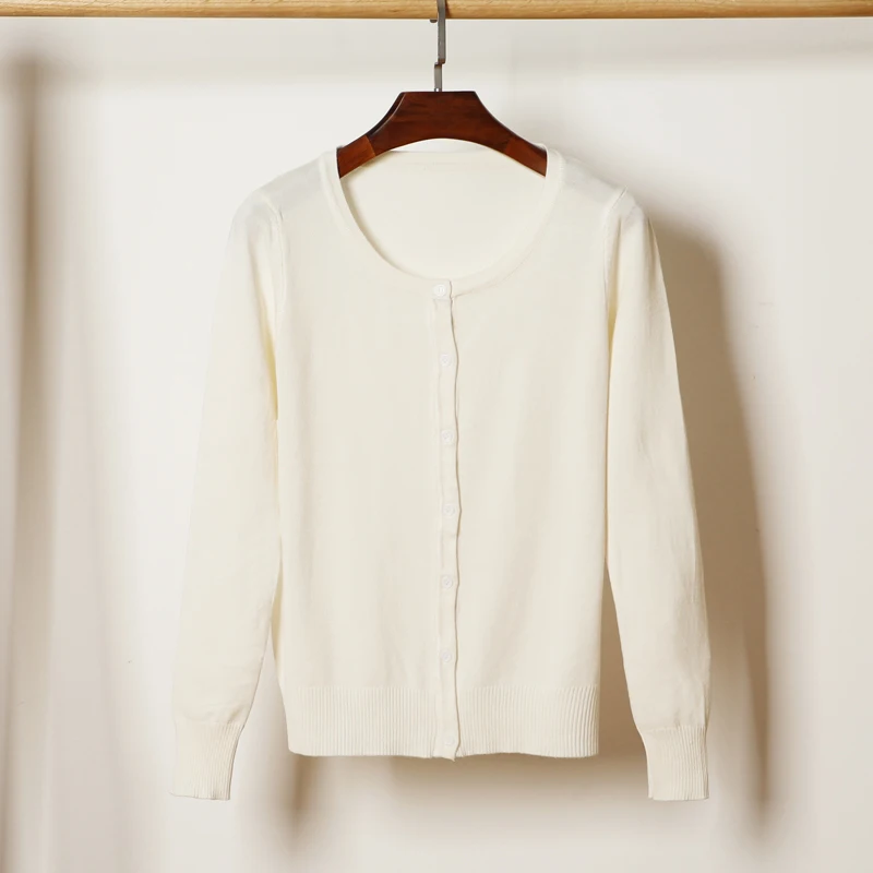 Весенне-осеннее женское трикотажное повседневное пальто с круглым вырезом