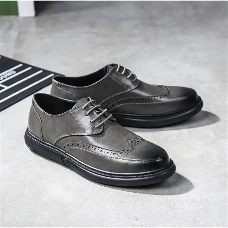 Роскошная рабочая обувь из искусственной кожи модная безопасная Мужская