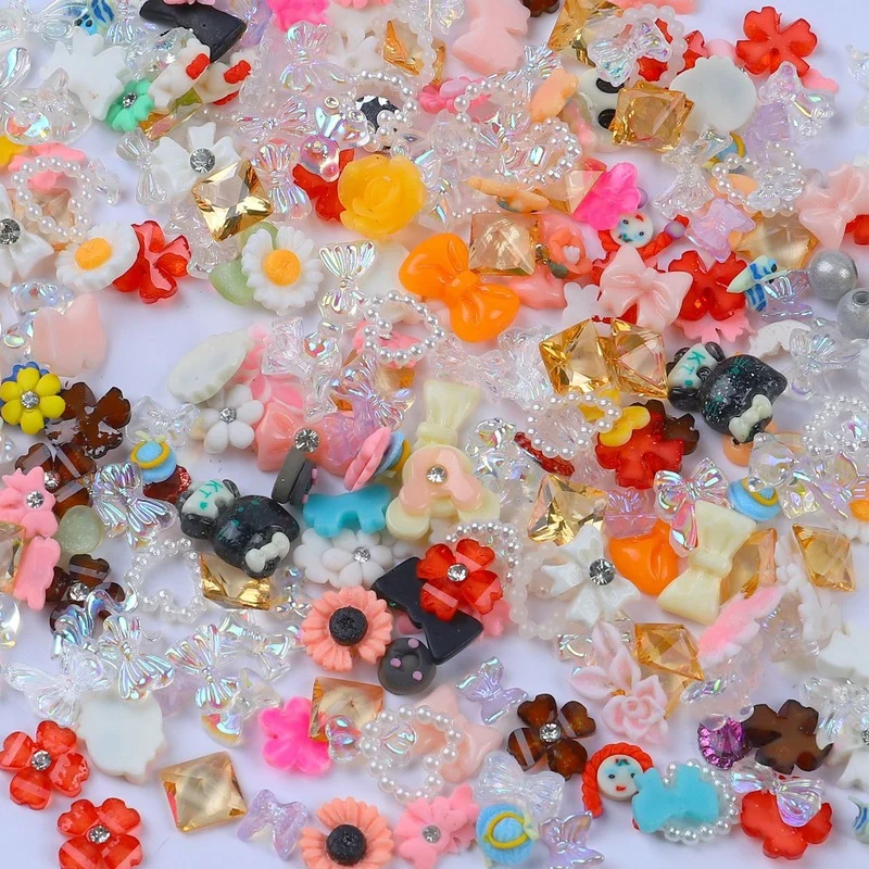 

1 упаковка смешанных цветов, мультяшный дизайн «сделай сам», украшения для ногтей, сказочный лук «Аврора», 3d Шарм для ногтей, ювелирные издел...