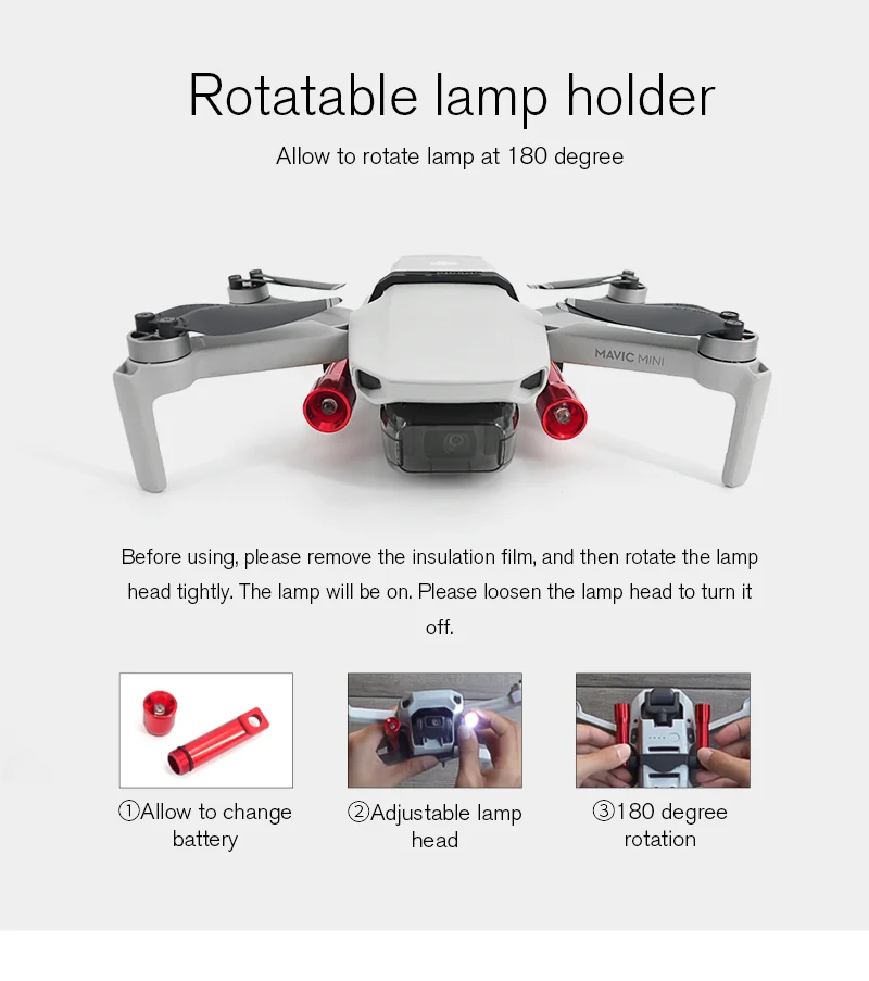 STARTRC DJI Mavic мини Дрон ночной полет прожектор фонарик для dji MINI 2 rc части|Зарядные