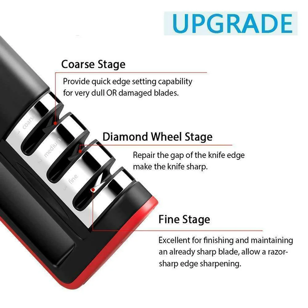 Knife Sharpener 3 Stages ( Diamond Ceramic &ampTungsten Steel) Whetstone Kitchen Knives Sharpening Grindstone Grinder Stone Tool | Дом и сад