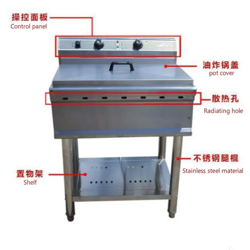

Commercial Single Cylinder Tanks Electric Deep Fryer French Fries Machine Oven Pot Food Frying Machine Fried Chicken Row