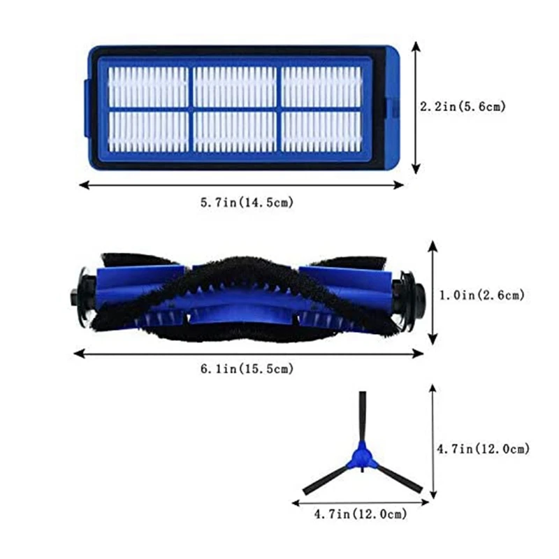 

Replacement Parts for Eufy RoboVac 11S Max 15C Max 30C Max Robotic Vacuum Cleaner, Side Brushes, Filters, Roller Brush