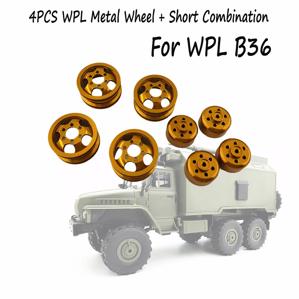 HIINST 4 шт WPL металлическое колесо + короткое сочетание для B36 Обновление RC
