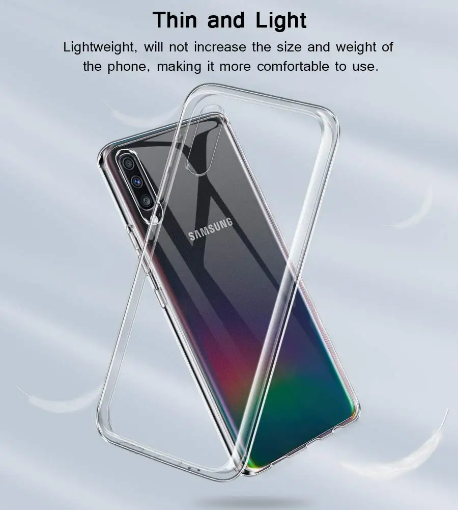 Прозрачный кремний Чехлы для samsung Galaxy A10 A20 A20e A30 A40 A50 A60 A70 A80 M10 M20 M30 M40 Мягкий ТПУ защитный чехол-накладка на заднюю панель