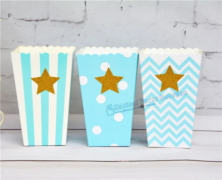 144 шт. блестящая Звезда поп Кукуруза Совок коробка для попкорна декор карнавала
