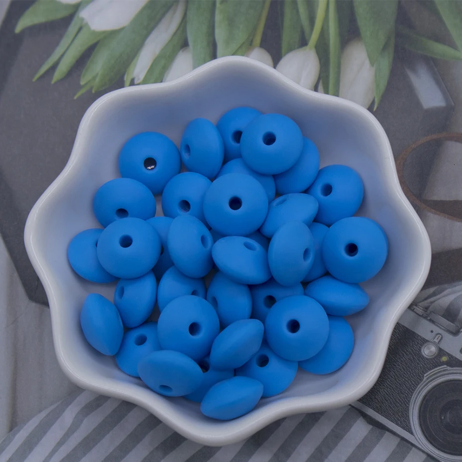 60pc Baby Teether Silicone Teethers BPA Free Abacus Lentils Beads Silicone Beads Baby Teething Nursing Pacifier Clip Accessories