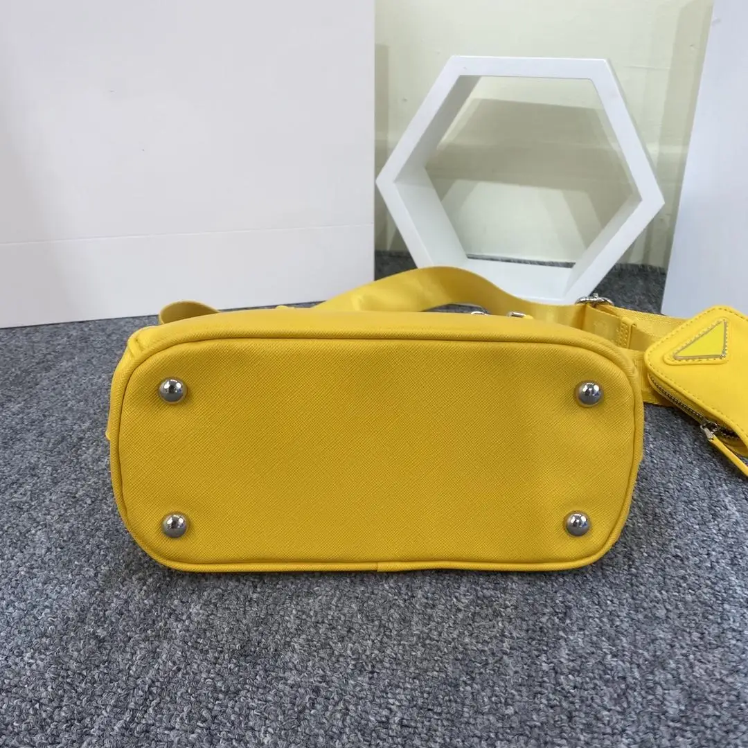

unisex yellow nylon three-in-one combination messenger bag fashion casual large capacity
