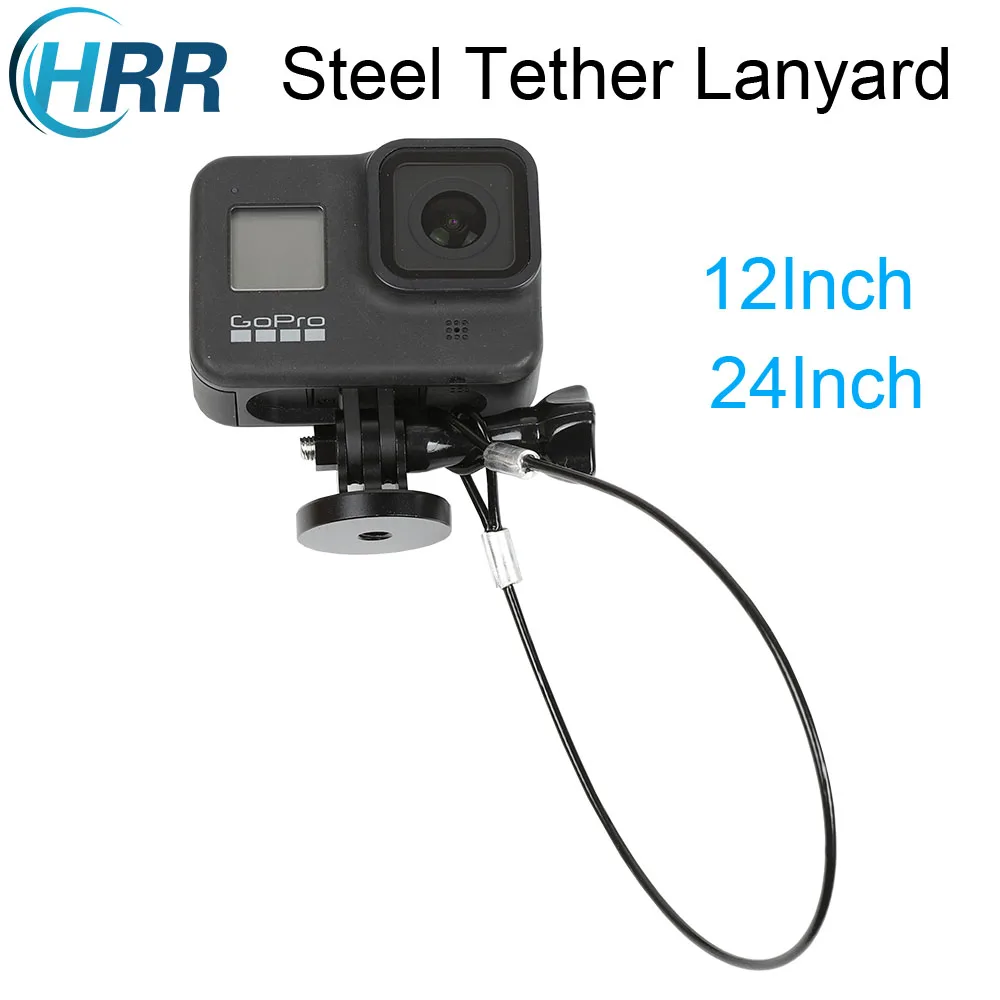 Стальной трос ремешок 2 шт. для GoPro Hero 10 9 8 7 6 5 Session DJI OSMO Action Insta360 One R X2 защита камеры