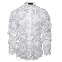 mens white shirts camisas de hombre man button up crop top lattice simplicity cardigan high quality designers long sleeves
