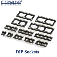 ic sockets dip socket needle seat dip8 dip14 dip16 dip18 dip20 dip28 dip40 pins round hole microcontrollers 2 54 pcb connector