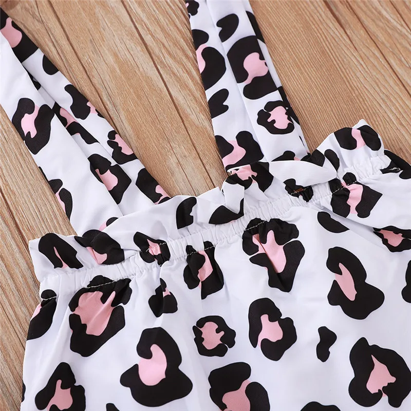 

2pcs newborn baby girl clothes Baby Sleeveless Solid Tops Leopord Print Shorts Outfits Toddler Kids Girl Clothing Summer