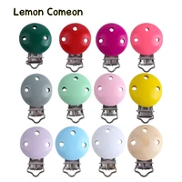 lemon comeon 50pcs wooden pacifier clips diy round nipple holder teething stroller clip for baby clasps holders accessories
