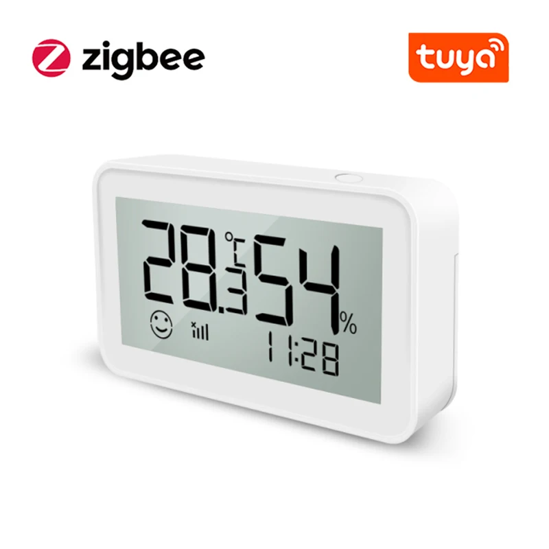 

Датчик температуры и влажности Tuya ZigBee для умного дома, термометр Var SmartLife с дисплеем и поддержкой Alexa, Google Assistant