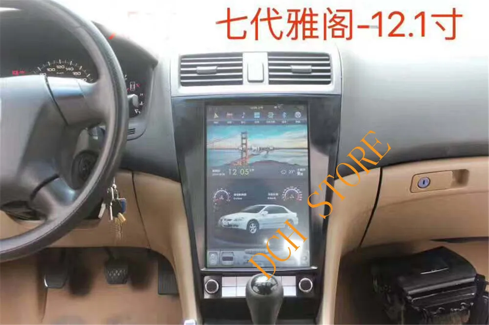 Автомобильный DVD плеер с GPS Android 9 0 12 1 дюйма tesla style для HONDA ACCORD 7 seven 2003 2007 px6 carplay радио