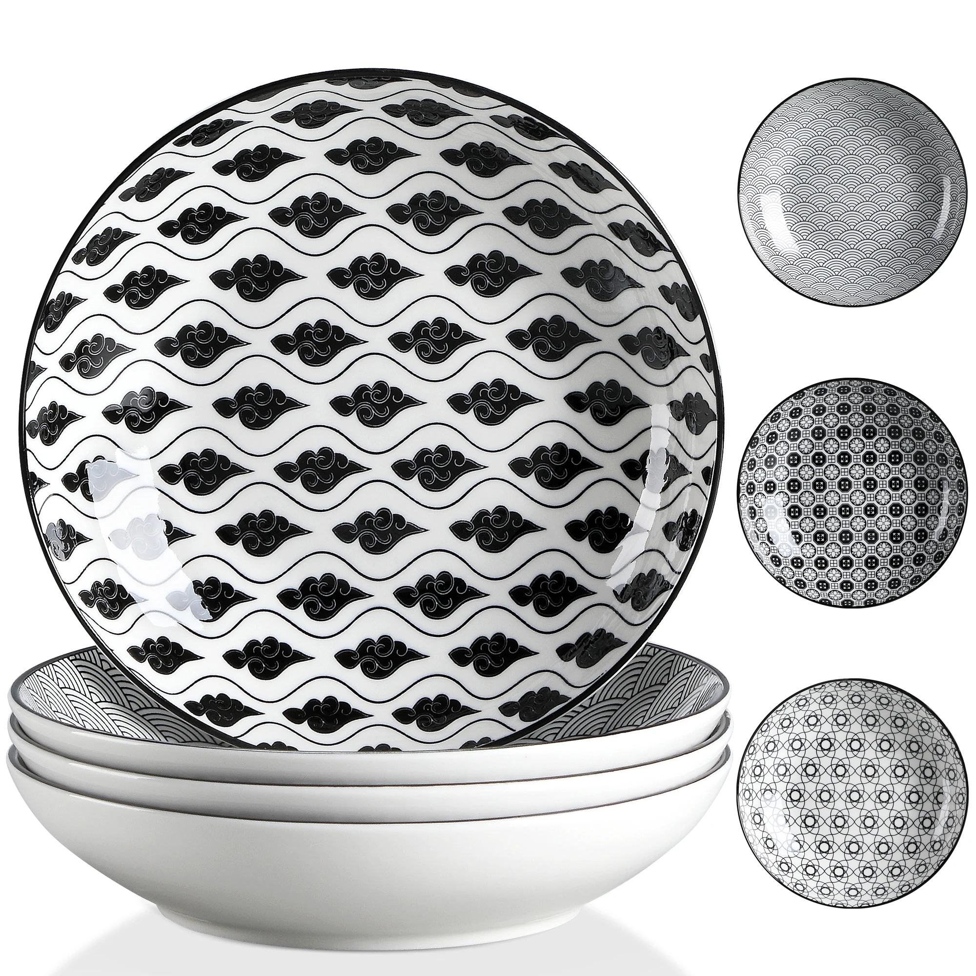 

Vancasso Haruka 4/8/12 штук 4-Designs японский стиль ручная роспись фарфоровая тарелка набор фруктовых овощей десертная тарелка набор