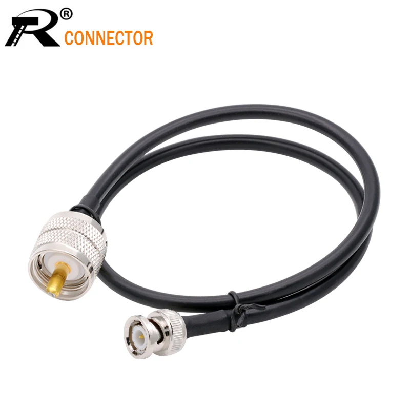

10 шт. BNC папа к UHF папа адаптер 30 см 12 "кабель для CCTV камеры BNC RF Разъем RG58 50ohm кабель камеры