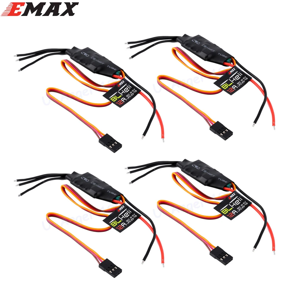 Электронный регулятор скорости Emax BLHeli Series 12A 20A 30A ESC, 4 шт./лот с BEC для РУ дрона, FPV, с фиксированным крылом