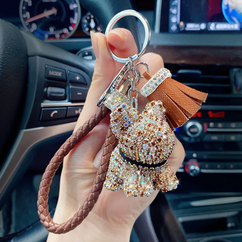 

Модный брелок Стразы в виде собаки брелок в виде французской собаки брелок в виде собаки