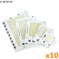 10pcslot led lamp 10w 20w 30w 50w 100w smart ic floodlight cob chip smd 2835 outdoor long service time diy lighting in 220v