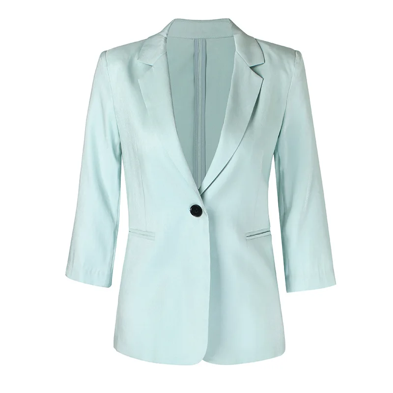 

New Spring Summer Women's Jacket 2021 Lady Slim Blazer Women Casual Fashion Seven Points sleeve short sleeve Sleeve Coat