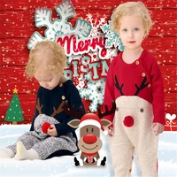 infant baby christmas romper newborn toddler boy girl long sleeve deer romper knitted warm jumpsuit xmas baby costumes clothes