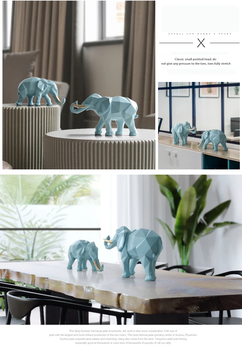 2 шт./компл. Статуэтка из смолы Lucky Elephant для дома и офиса украшение отеля