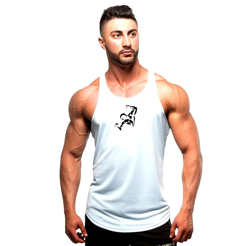 

Men's bodybuilding gym vest fitness loose cotton sleeveless shirt waistless clothing stringer vest men's vest