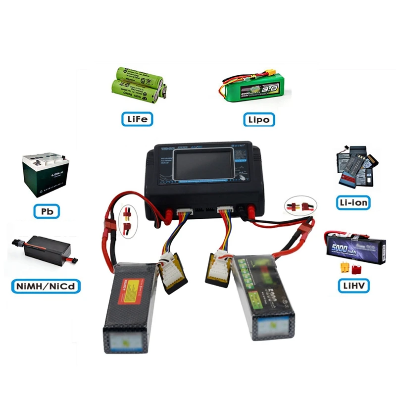 

HTRC T240 DUO RC Charger Discharger Dual Channel AC 150W DC 240W Press Screen Balance Lipo Charger for RC Car Toys EU Plug