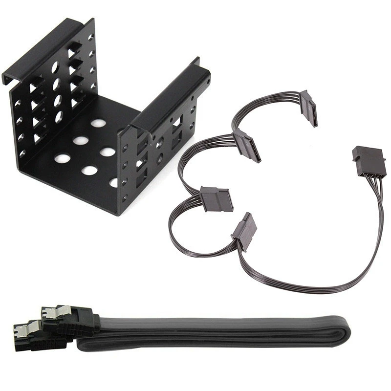 

Комплект переходников из анодированного алюминия, 4 отсека, 2,5 дюйма, SATA HDD SSD на 3,5 дюйма
